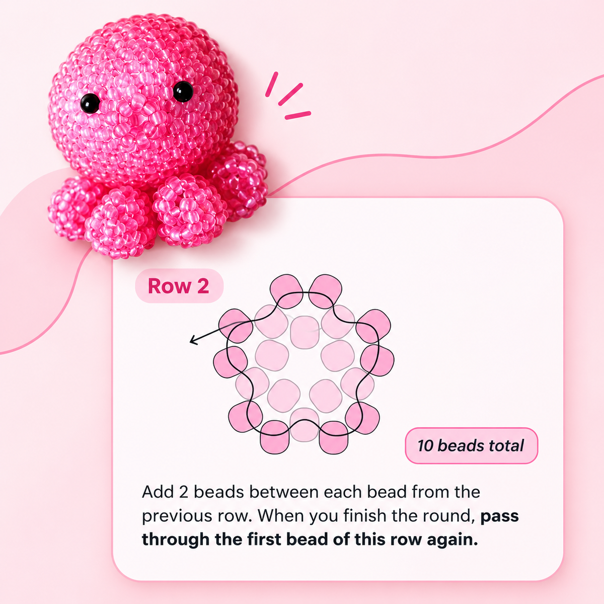 ๐ 3D Beaded Octopus PDF Pattern